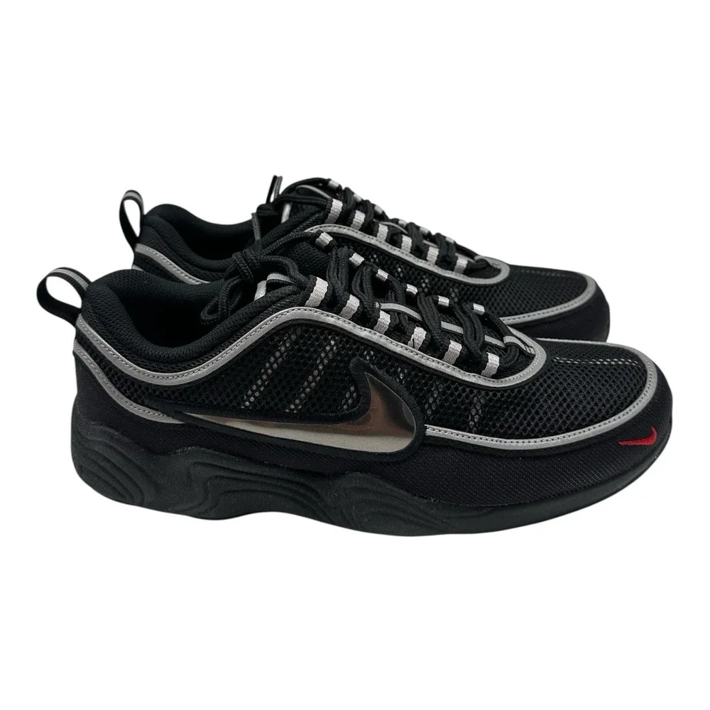 Nike Air Zoom Spiridon SP Shoes Size Mens 7‎ Womens 8.5 Black/Metallic Silver